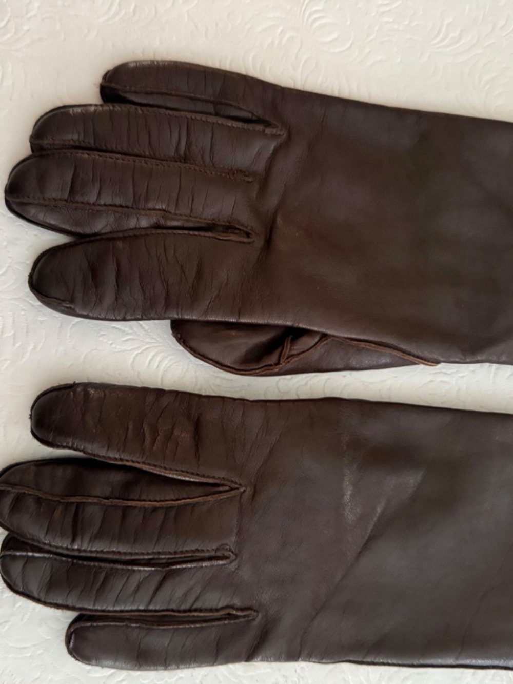 Coach Brown Leather Wms Gloves  size 71/2 - Picture 2 of 4